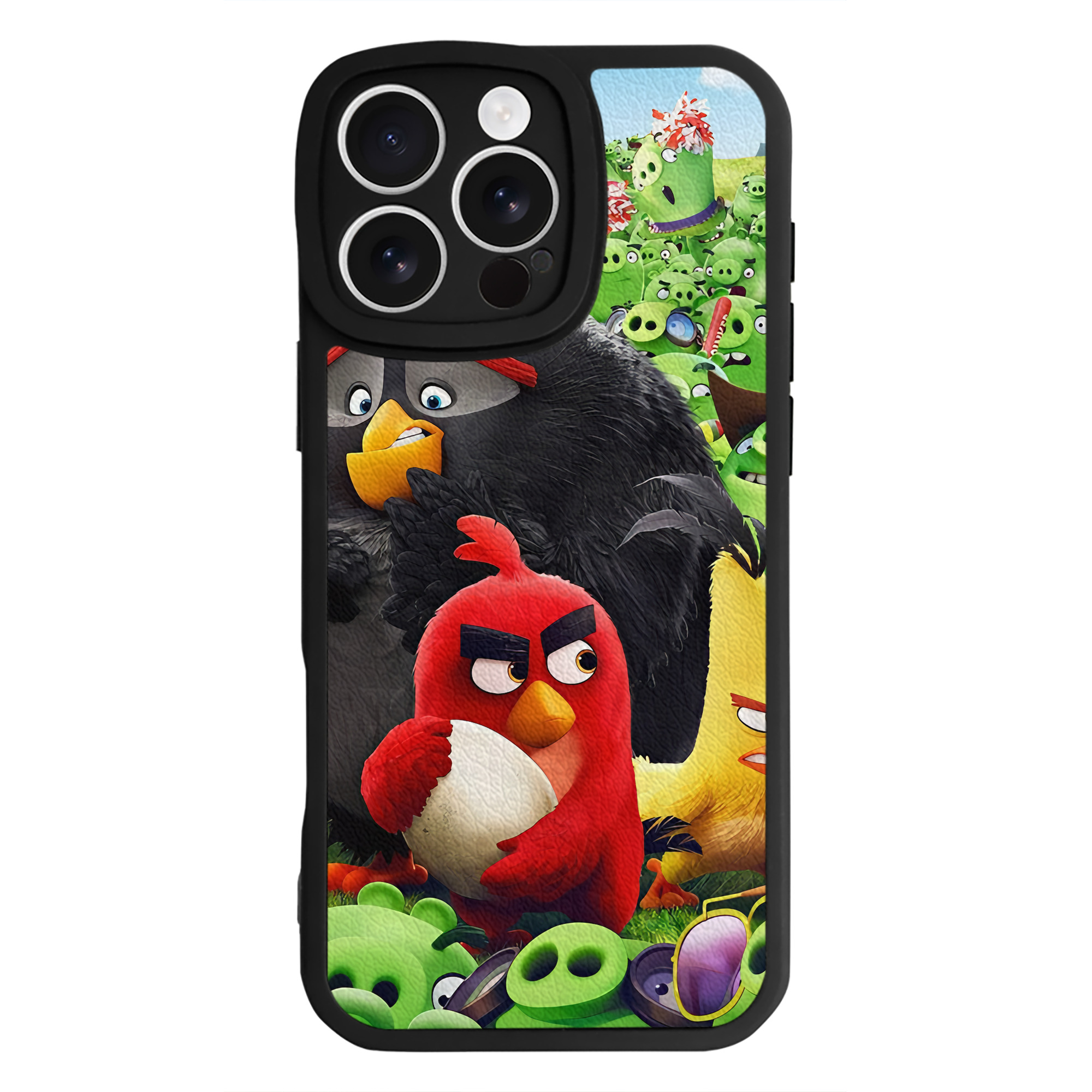 （画像用） Angry Birds アングリーバード 【iPhone 16シリーズ対応】シリコンスマホケース（レザー調） 材質：シリコン
